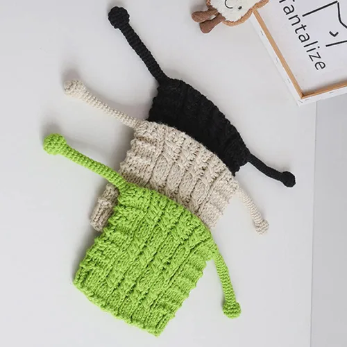 Vista 7 de Divertido gorro de punto creativo con orejas de invierno holgado cálido para mujeres y niñas