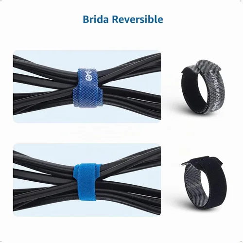Vista 6 de Cable Matters 100 paquetes de bridas de 8.0 pulgadas con gancho y bucle, bridas de cable reutilizables con 42 libras de fuerza de tracción