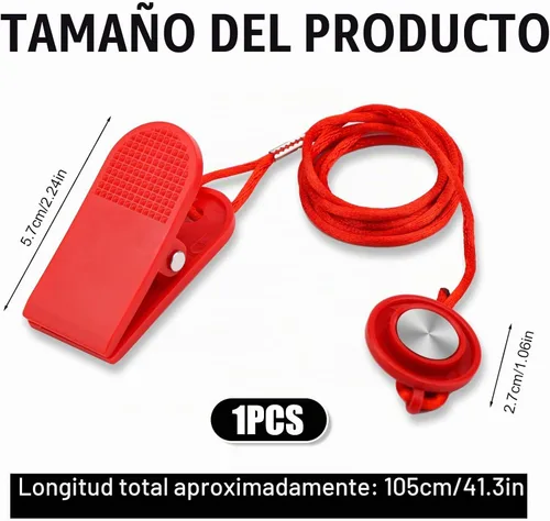 Vista 2 de NQEUEPN Llave de seguridad magnética universal para caminadora, interruptor magnético de parada de emergencia con clip compatible con la mayoría