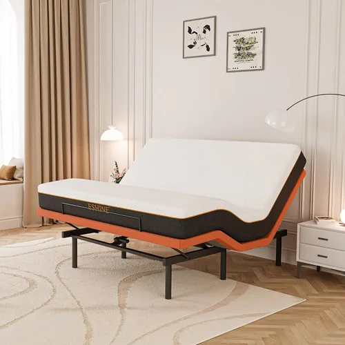 Vista 22 de ESHINE - Base de cama ajustable individual XL con colchón + colchón de espuma viscoelástica de gel de 8 pulgadas (firmeza media), control por