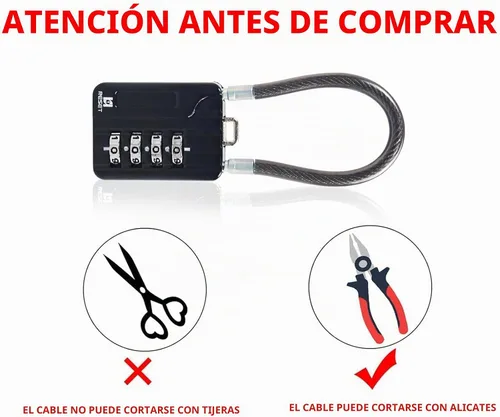 Vista 4 de RESET -201 (2 unidades) Candado de combinación de 4 dígitos con cable de acero de 7.1 pulgadas (7.1 in), bloqueo de cable para viajes, casillero