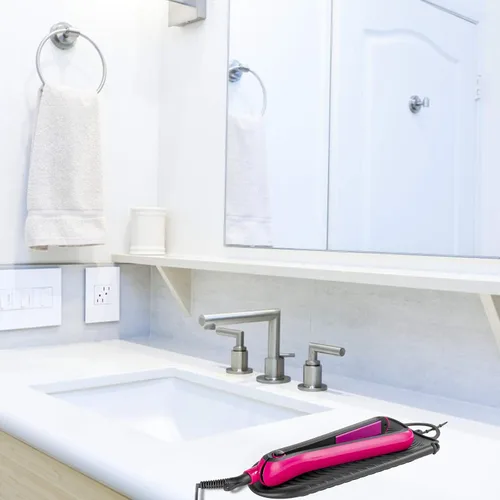 Vista 6 de ZAXOP Alfombrilla de rizador resistente al calor y bolsa de viaje – Soporte de silicona para herramientas de pelo caliente para plancha plana Negro