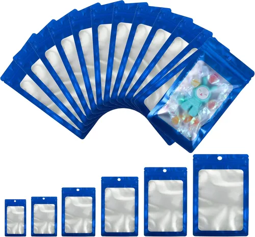 Vista 17 de 100 bolsas pequeñas de sampale (3.1 x 5.5 pulgadas), bolsas resellables a prueba de olores con ventana transparente, bolsa de recuerdo de fiesta