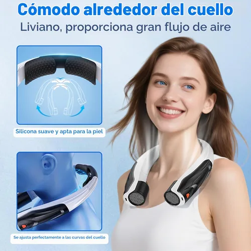 Vista 4 de Max 21 mph Ventilador de cuello de flujo de aire de enfriamiento muy Negro