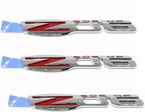 Vista 6 de Aimoll 3 emblemas de Chevy Corvette C6 Z06, insignias 3D de 505 CV de repuesto para Chevrolet Corvette C6 2006-2013 (negro cromado)