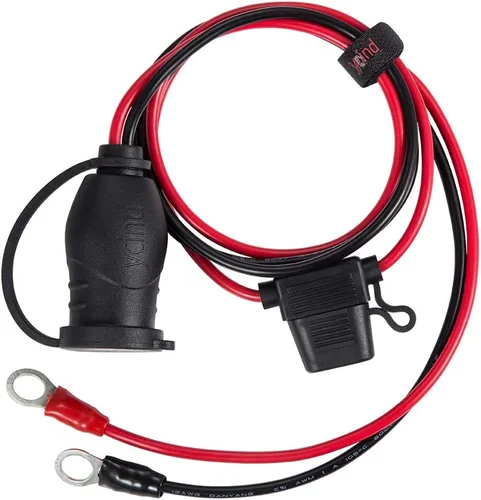 Vista 5 de Terminal de ojal de anillo de 3/8 pulgadas a enchufe de encendedor de cigarrillos hembra Cable de refuerzo de batería de servicio pesado Fusible 30A