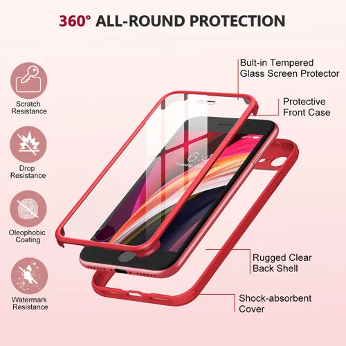 Vista 457 de Miracase Serie de vidrio para iPhone 11 de 6.1 pulgadas, funda protectora de cuerpo completo resistente mejorada con protector de pantalla de vidrio