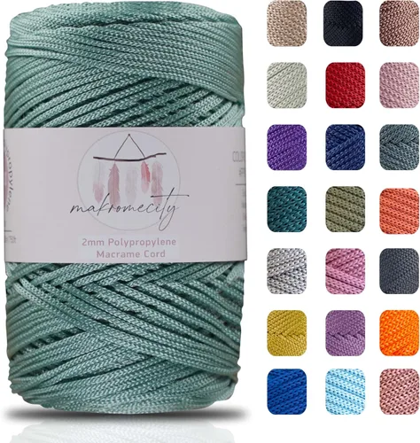 Vista 39 de Makromecity, Cordón de macramé de poliéster de 2 mm x 250 yardas (750 pies) Cordón de macramé de 2 mm de polipropileno para arte y manualidades