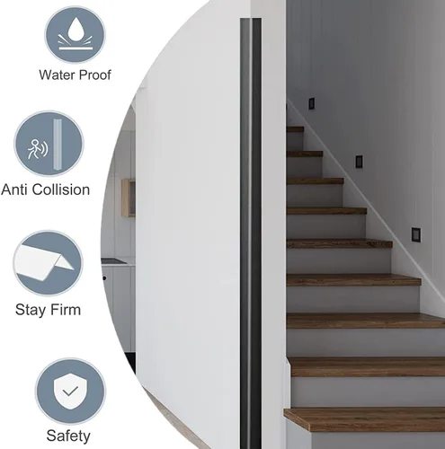 Vista 4 de Protector de esquina de pared, protectores de esquina autoadhesivos, 1.58 pulgadas de ancho x 35.4 pulgadas de largo, PVC grueso para pared