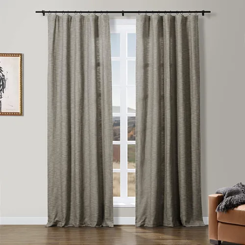 Vista 8 de ChadMade Simon Collection - Cortina de mezcla de algodón con forro de algodón de privacidad, 1 panel de 50 pulgadas de ancho x 84 pulgadas de largo