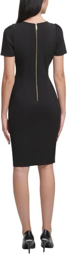 Vista 3 de Calvin Klein Vestido de manga corta con costuras de princesa para mujer