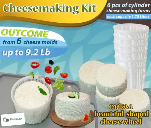 Vista 2 de PetriStor Molde de queso suave para hacer queso de 1.85 cuartos de galón, molde para hacer queso, molde en forma de queso crema, suministros caseros