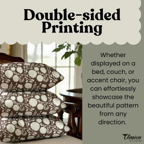 Vista 3 de Generic Funda de almohada floral moderna orgánica marrón, diseño floral bohemio de 18 x 18 pulgadas