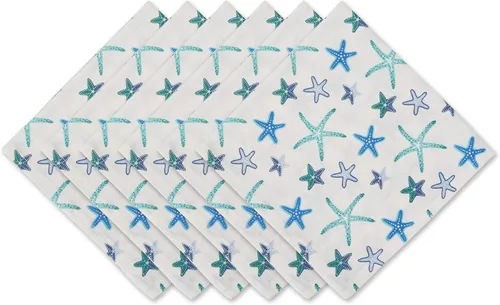 Vista 8 de DII Seashore Collection - Juego de servilletas, 20 x 20 pulgadas, cangrejo azul, 6 piezas