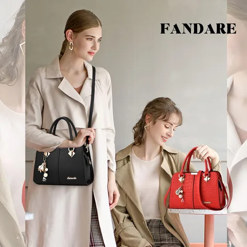 Vista 2 de FANDARE Bolso elegante para mujer, bolso de hombro, bolso cruzado de viaje, bolso de mensajero para compradores, impermeable, de piel sintética