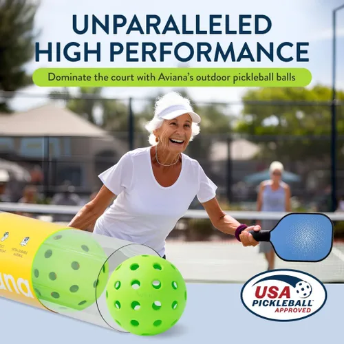 Vista 7 de Outdoor Pickleball Balls USAPA Approved for Tournament Play 6 12 48 Packs Durable 40-Hole Design Ideal for All Skill Levels Pickleball Accessories