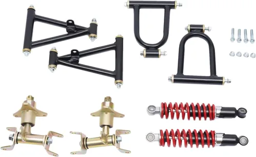 Vista 4 de Kit Completo de Brazo Oscilante con Amortiguador de Suspensión Delantera de 11'', Kit de Husillo de Nudillo de Dirección Superior e Inferior Para