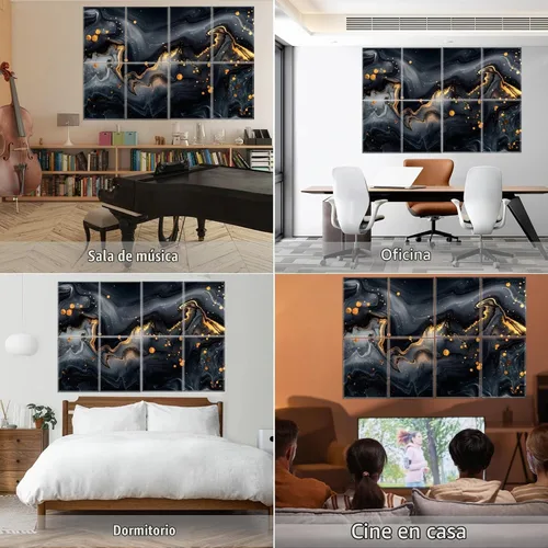 Vista 6 de KIOSSUT Paquete de 8 paneles acústicos artísticos, paneles de pared insonorizados, paneles decorativos de amortiguación de sonido, paneles