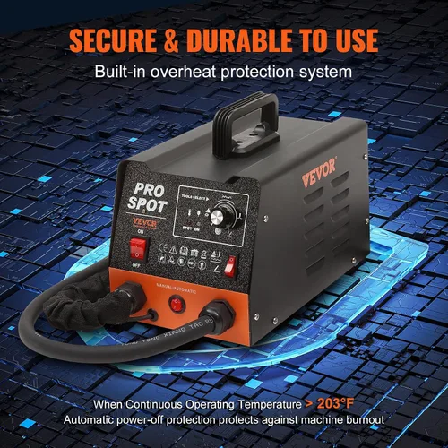 Vista 5 de VEVOR Kit de soldador de espárragos para reparación de abolladuras, soldador por puntos de 3 kW, extractor de abolladuras con 6 modos de soldadura