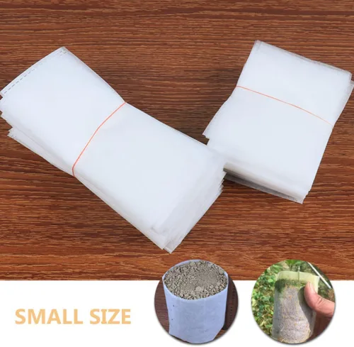 Vista 3 de 200pcs Non Woven Fabric Plant Growing Bags for Seed Starting