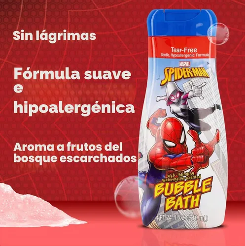 Vista 2 de Amazing Spider-Man Bath Time - Jabón de baño de burbujas para niños, 24 onzas líquidas, aroma a sandía
