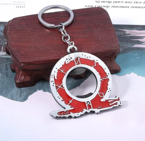Vista 4 de SONGCHANGJEWELRY Game God Of War Ragnarok Keychains - Kratos Blades of Chaos Cosplay Metal Keychain - Gifts Men Teens Fan
