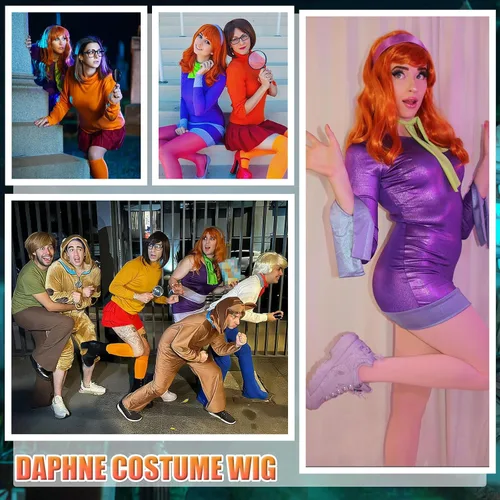 Vista 11 de Peluca de cosplay estilo Bob azul oscuro + horquilla de libélula + collar para fiesta, disfraz de Halloween, peluca de mujer