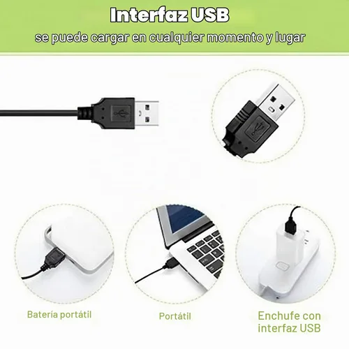 Vista 2 de Honoson Cargador de afeitadora Cable USB con 5 cepillos compatible