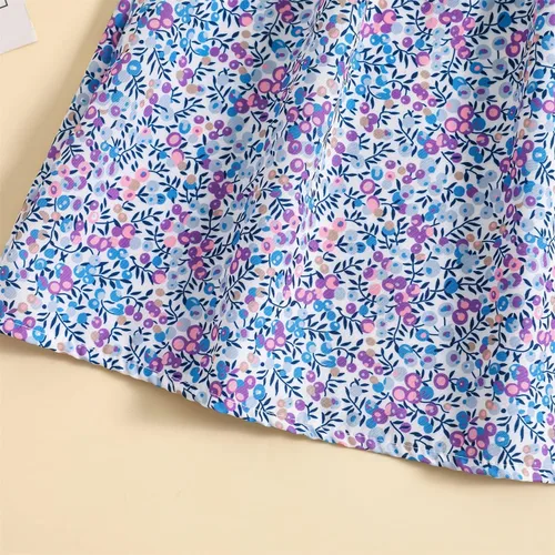 Vista 7 de MODNTOGA Vestido de verano floral para niña, manga con volantes, estampado de flores silvestres, vestido de playa para niña, vestido de princesa