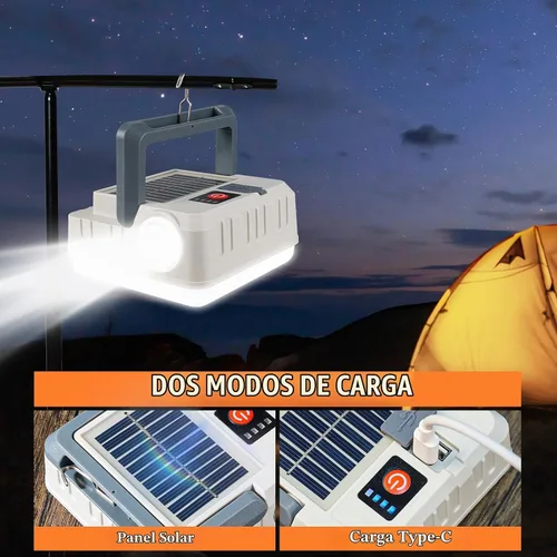 Vista 2 de Linternas Solares Portátiles 4 Pack, Linternas para Cortes de Energía, 5 Modos de Luz, Linternas LED de Camping, Linterna Recargable, IPX4