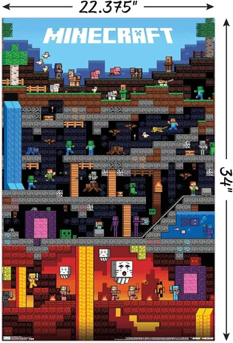 Vista 3 de Trends International Minecraft - Póster de pared Worldly, 22.375 x 34 pulgadas, versión sin marco