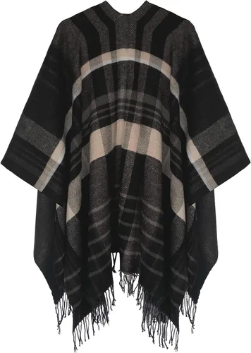 Vista 8 de Urban CoCo Poncho vintage de invierno para mujer, capa con borlas, chal envolvente