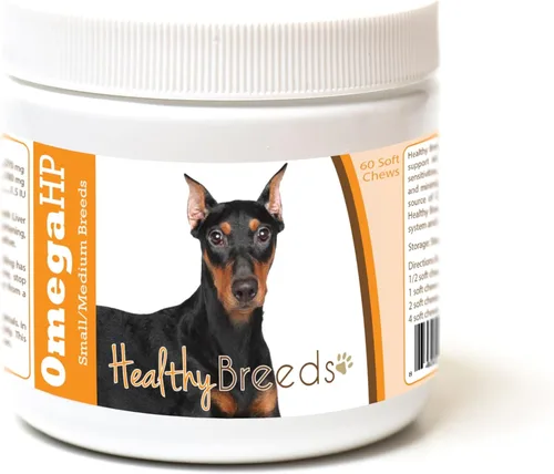 Vista 116 de Healthy Breeds Affenpinscher Omega HP - Masticables suaves para piel y pelaje, 60