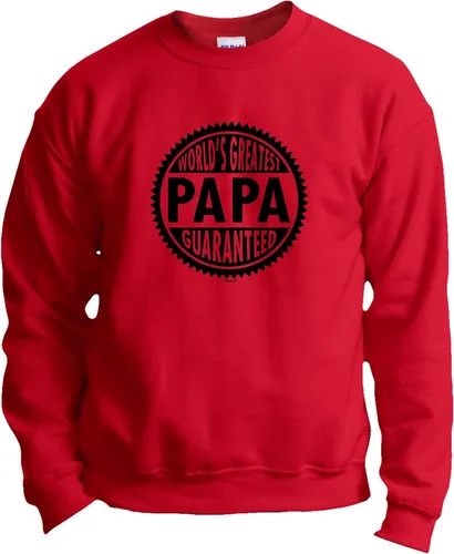 Vista 7 de World's Greatest Papa Guaranteed - Sudadera de manga larga con cuello redondo Verde(Military Green)