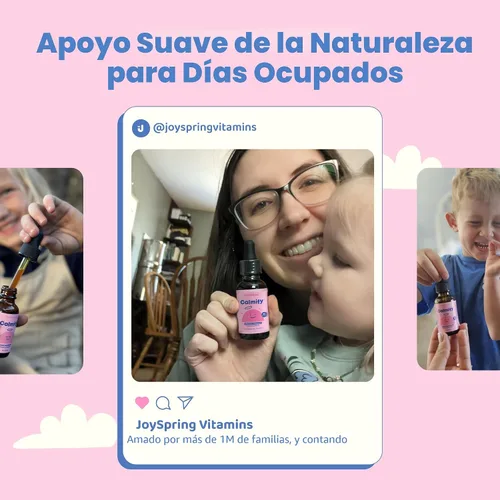 Vista 4 de JoySpring Calmify - Citrato de magnesio líquido para niños, sin azúcar, sin gluten, suplemento calmante con manzanilla, apoyo natural para niños