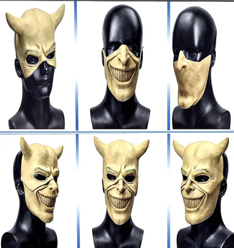 Vista 6 de LEKA NEIL Black Phone Mask Horror Movie Mask Prop The Grabber Mask Black Phone Novelty Halloween Costume Party Latex Masks