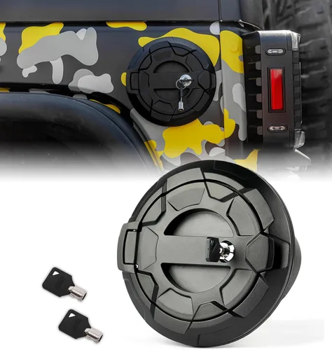 Vista 10 de Cubierta de aluminio sin bloqueo de tapa de gas compatible con Jeep JK JKU
