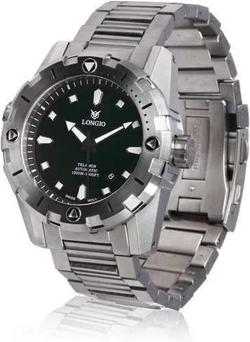 Vista 2 de Diver Watches Telamon 3,280.8ft Swiss Automatic Pro Diver Watches 1.850in Reloj de buceo con válvula de helio, bisel giratorio, zafiro correa
