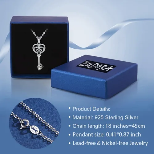 Vista 6 de EUDORA Collar de plata de ley 925 con moneda Hécate, Athena, Perséfono, Nyx, diosa de la luna triple, diosa celta, rueda de Hécate, llave, regalo