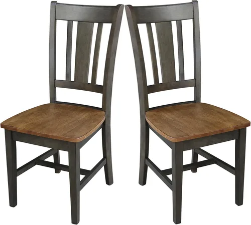 Vista 20 de International Concepts - Juego de dos sillas de comedor San Remo Splatback, color blanco
