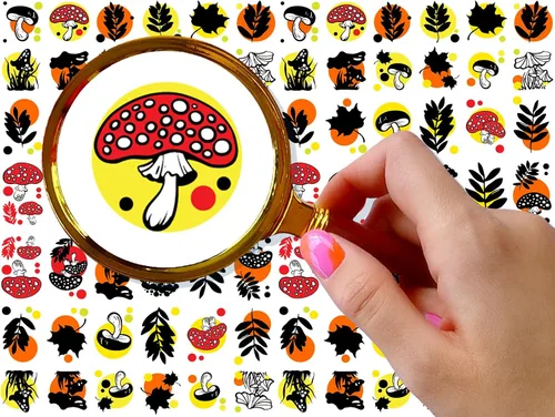 Vista 3 de Calcomanías para uñas (5 hojas) FLONZNAIL - Decoración de uñas con hongos alegres brillantes