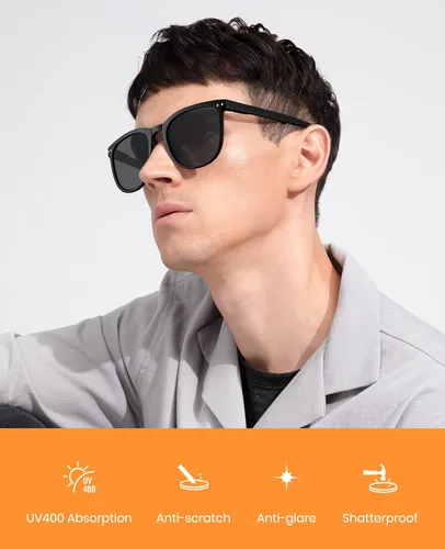 Vista 2 de Cyxus Gafas de sol plegables para mujeres y hombres, lentes polarizadas con protección UV 400, pantalla plegable, portátil, ultraligera, montura TR