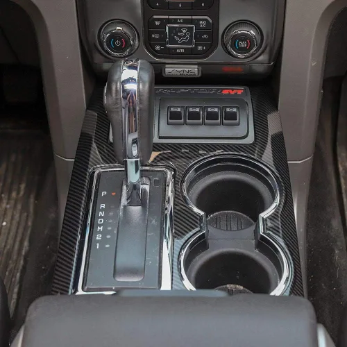 Vista 2 de JeCar Para F150 Panel de Cambio de Cambios de Control Central Cubierta Decoración Marco Ajuste para Ford F150 Raptor 2009-2014 Accesorios