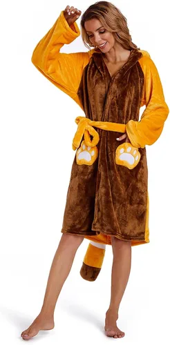 Vista 5 de OLAOLA Women Hooded Plush Robes, Soft Animal Bathrobe for Women, Cozy Warm Home Pajamas Christmas Gift