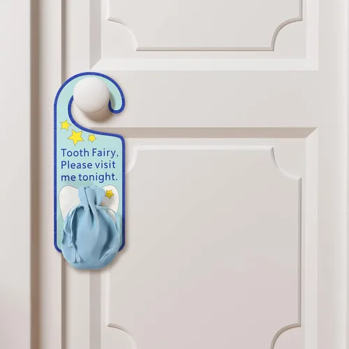 Vista 3 de Qunclay Soporte de madera para colgar la puerta del hada del diente