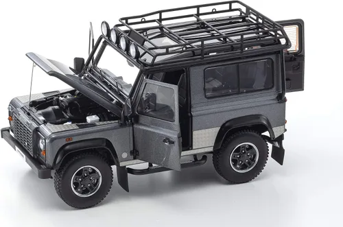 Vista 4 de Kyosho KY8901TR 1:18 Land Rover Defender 90-Dark Grey Coche miniatura coleccionable, multicolor