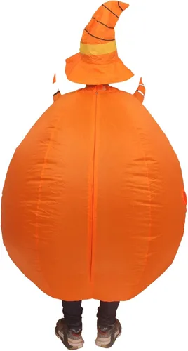 Vista 5 de VURPOKSI Inflatable Pumpkin Costume Funny Air Blow Up Costumes Jumpsuit Fancy Dress Cosplay for Halloween Christmas