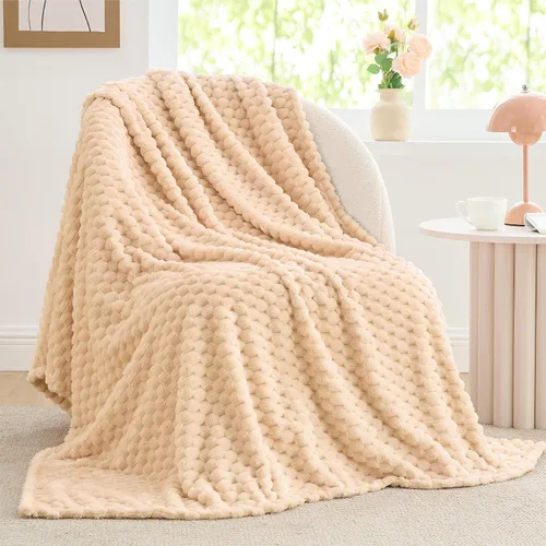 Vista 46 de BEDELITE Manta de forro polar para sofá y cama, manta decorativa de jacquard 3D de almendra, súper suave y acogedora, manta mullida cálida adecuada