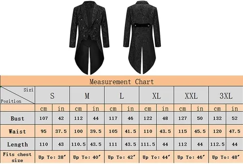 Vista 3 de ZNZHKR Chaqueta gótica steampunk para hombre, uniforme medieval victoriano, abrigo de Halloween