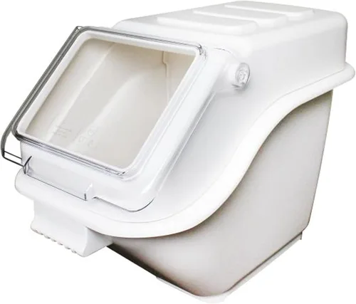 Vista 8 de TrueCraftware - Contenedor de 2 galones para ingredientes (40 tazas), contenedor de almacenamiento blanco con tapa superior abatible transparente